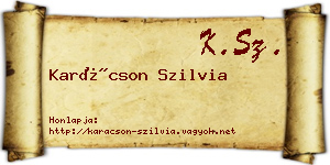 Karácson Szilvia névjegykártya