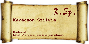 Karácson Szilvia névjegykártya