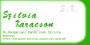 szilvia karacson business card